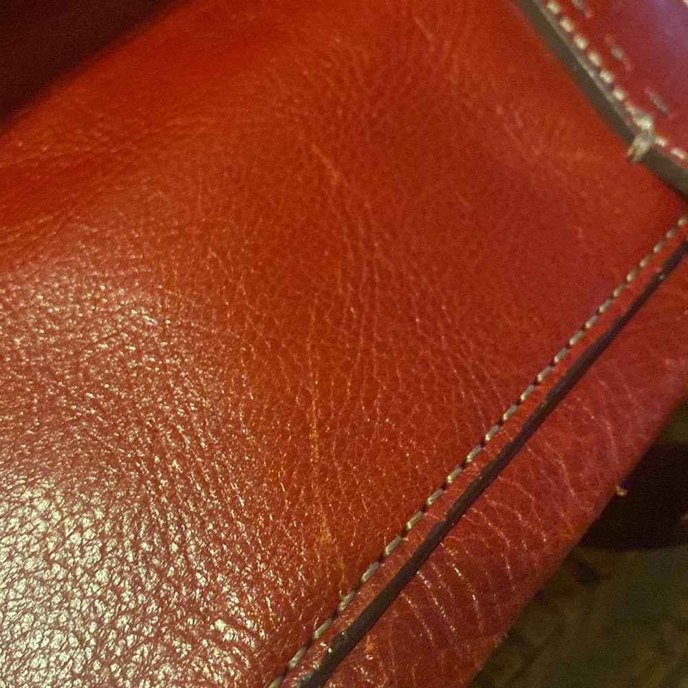 COPY - Medium Fossil Red Shoulder Bag with Smooth Leather Finish - Picture 11 of 11